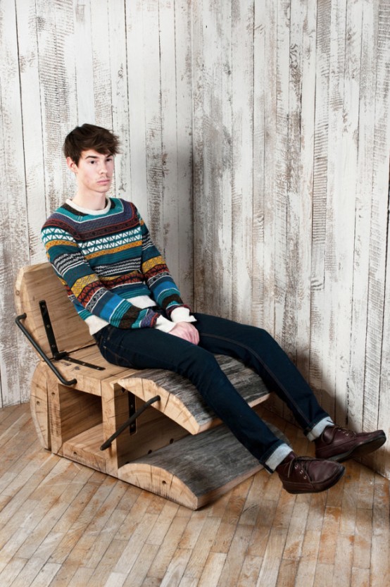 Rustic Eco Friendly Chair Of An Oak Log