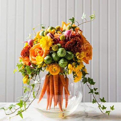 Rustic Veggies And Herbs Tablescape Ideas