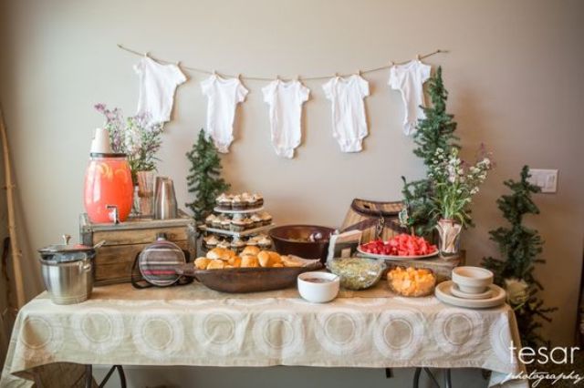 rustic winter  gender neutral baby shower