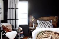 rustic wood masculine headboard