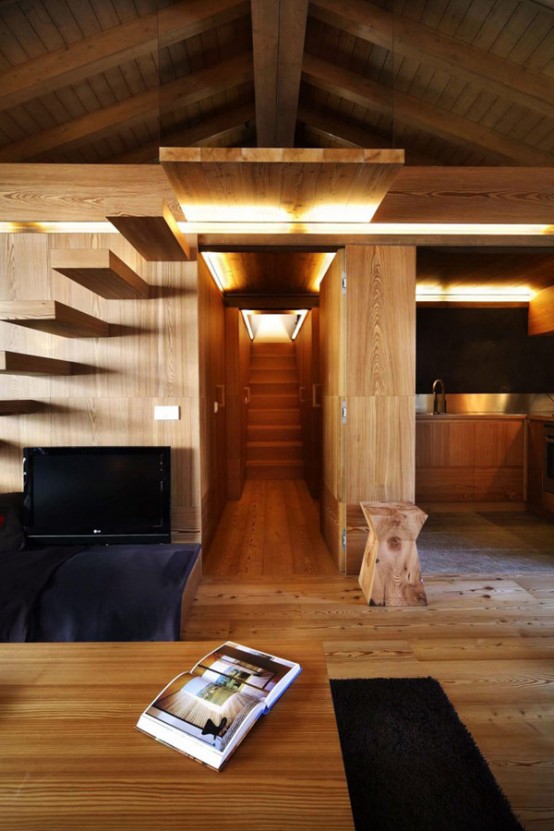 Rustic Wooden Apartment With Two Levels