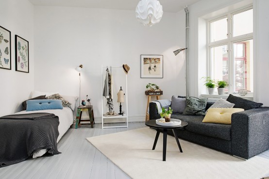 Scandinavian One Room Studio Apartment In Gothenburg