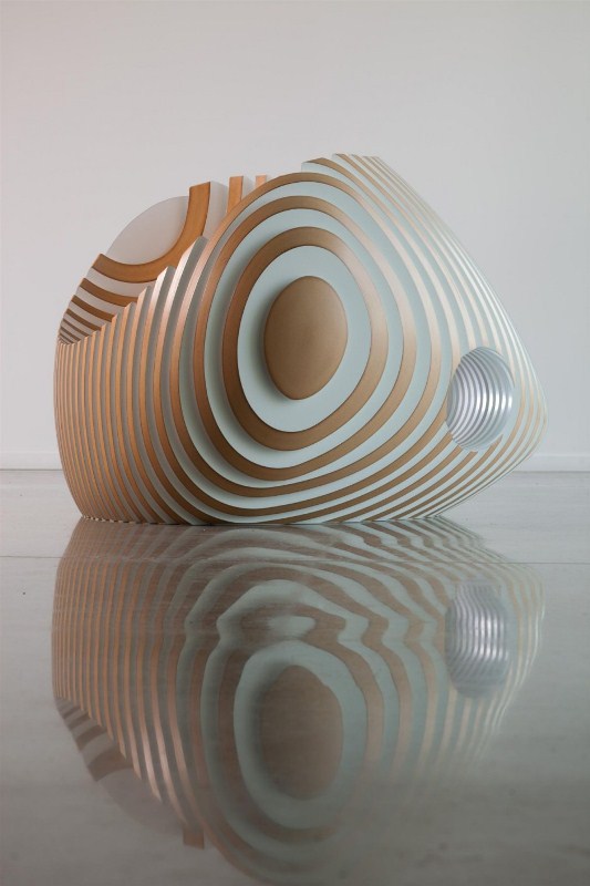 Sculptural Wooden Beehive Chair