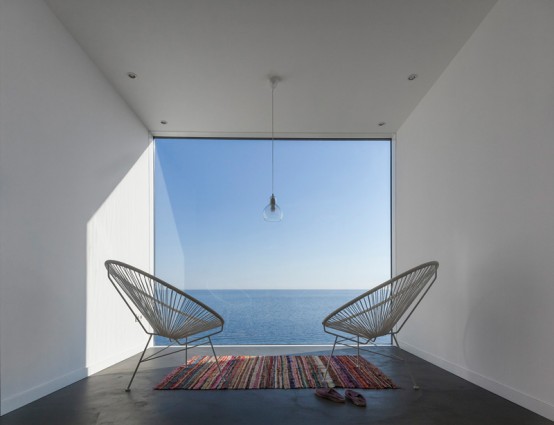 Seafront Sunflower House With Geometric Design