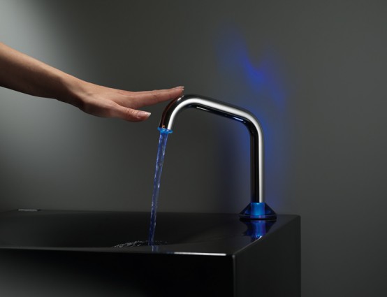 Modern Semi-Automatic Faucet With Touch Sensor and LED Light