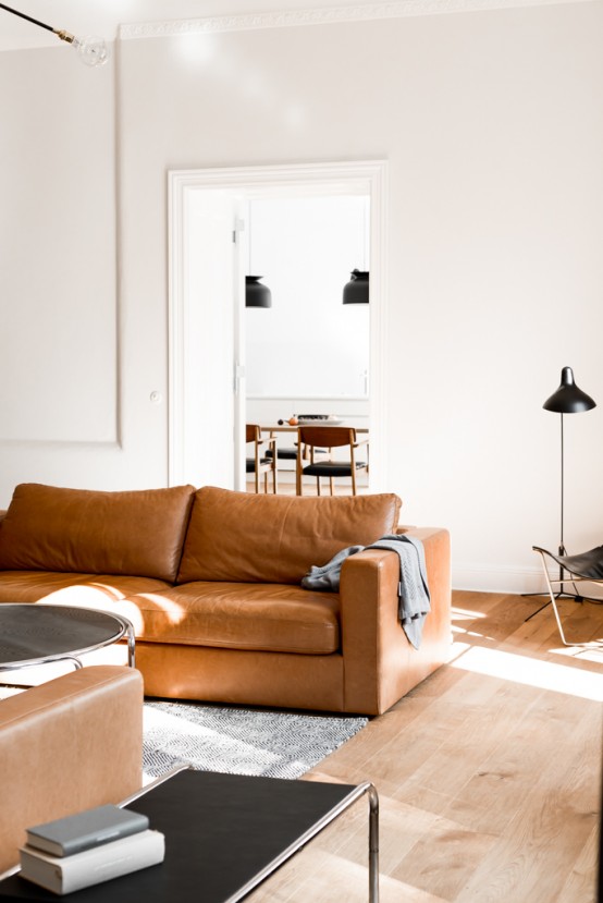 Serene Minimalist Apartment With Copper Accents