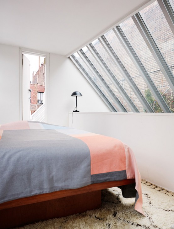 Serene Scandinavian Loft With White Brick Walls And Huge Windows