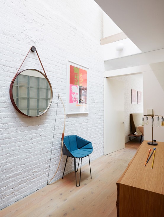 Serene Scandinavian Loft With White Brick Walls And Huge Windows