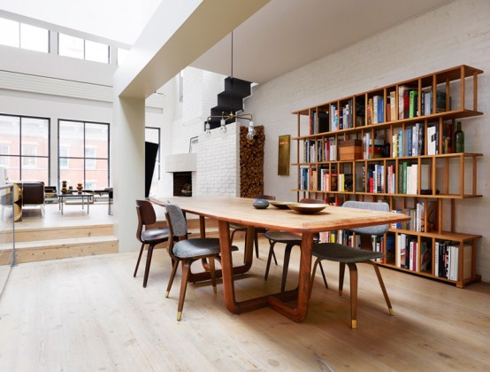 Serene Scandinavian Loft With White Brick Walls And Huge Windows