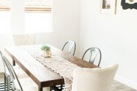 simple Nordic dining area with IKEA’s rug