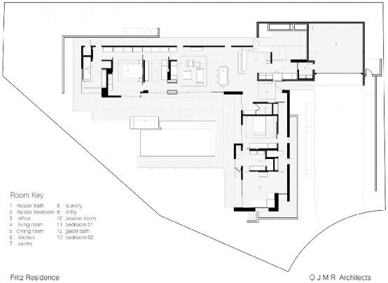 Simple Modernistic Suburban Desert House Floor Plan