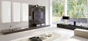 Sistema Concept By Doimo Design 06 Bianco And Marrone Grigio Glossy Lacquered