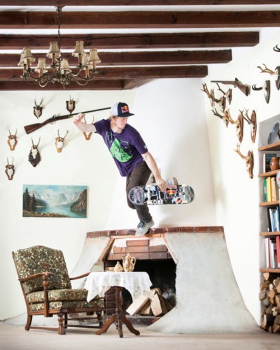 Skateboarder's Dream House With Vintage Touches