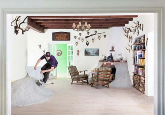 Skateboarder's Dream House With Vintage Touches