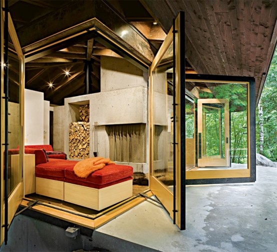 Small And Natural House Design On A River