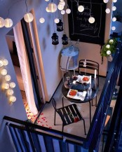 String lights and lanterns could easily set a great mood for a romantic dinner