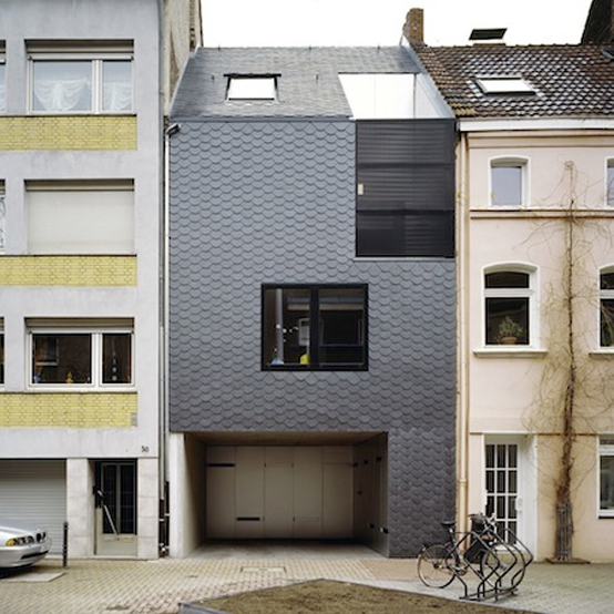 Small Townhouse With Dark Exterior