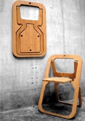 a plywood folding chair that can be folded flat is a great piece for a small space and very comfy to take outdoors
