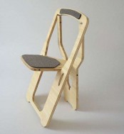 a plywood and felt folding chair is a great solution for a small space or even for outdoors