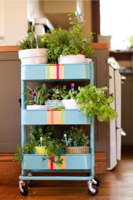 IKEA Raskog cart can be used as a plant stand