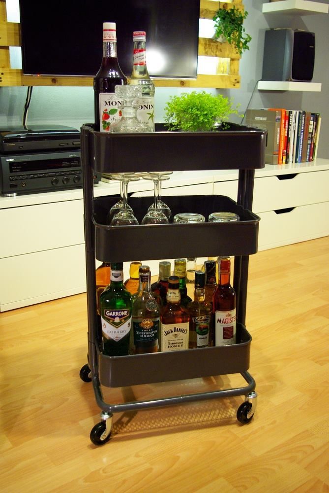 IKEA Raskog cart can be used as a mini bar