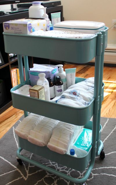 IKEA Raskog cart to store baby supplies