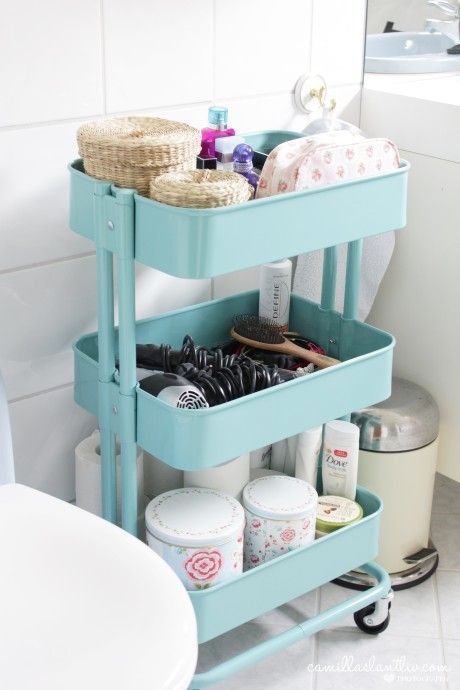 Raskog cart idea for bathroom supplies