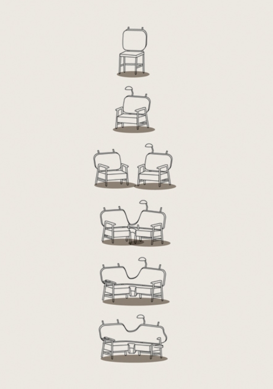 Sofa Portraying A Human's Life