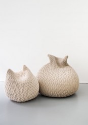 knit beadbag chairs are a trendy idea to decorate your space, they are comfy and warm