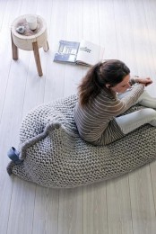 a large chunky knit beanbag chair is a fantastic idea to rock during cold days, it will bring your comfort