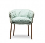 Soft Wrapped Parchment Armchair In Mint Green