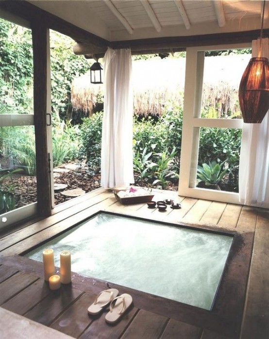 50 Soothing Outdoor Spa Ideas For Your, Outdoor Spa Room Ideas