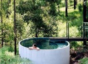 an outdoor plunge pool with tiles is a stylish thing that doesn’t require much space