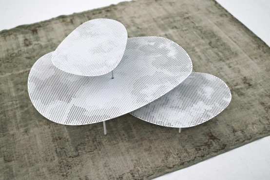 Space-Saving And Abstract Cloud Tables Set By Nendo