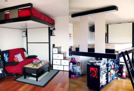 Space Saving Retractable Loft Beds