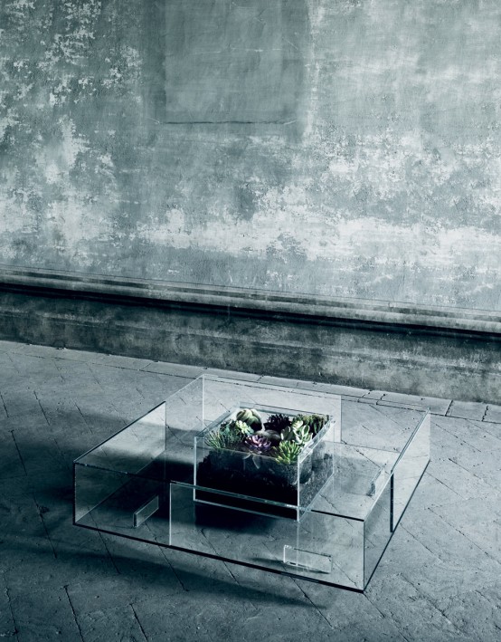 Spectacular All Glass Seasons Coffee Table