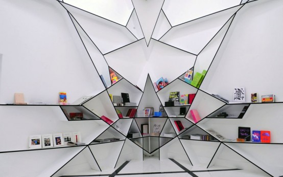 Futuristic Bookcase Design That Reminds Spider’s Web