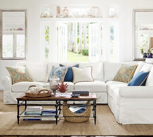 some books and a basket for storage under the coffee table are a great idea for comfortable storage