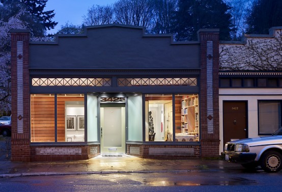 Storefront Remodeled Into Live Work Place With Modern Interior Design
