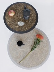 Straw Side Tables Of Biodegradable Material