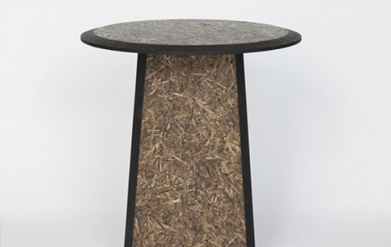 Straw Side Tables Of Biodegradable Material