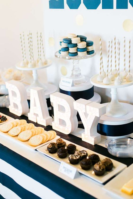 Dark blue sales baby shower