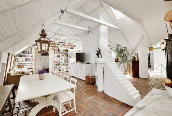 Stunning Attic Apartment In Modern And Shabby Chic Styles