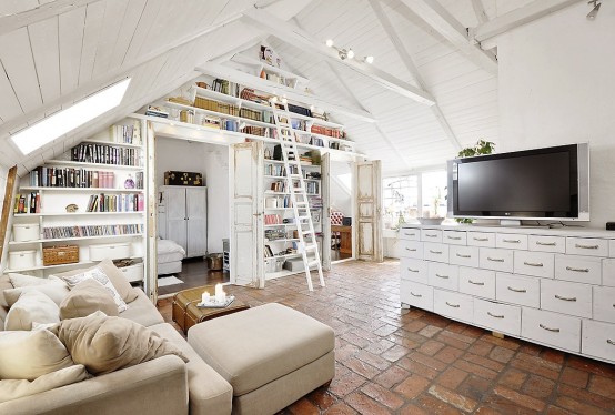 Stunning attic apartment in modern and shabby chic styles digsdigs Modern shabby chic