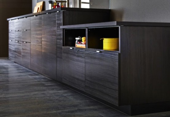 Stunning Black Kitchen Design With Yellow Touches