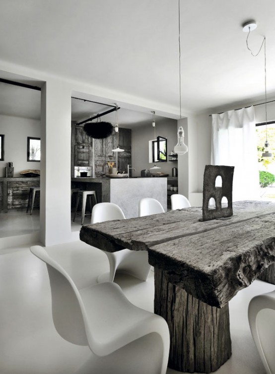Stunning Grey And White House With Cool Art Touches
