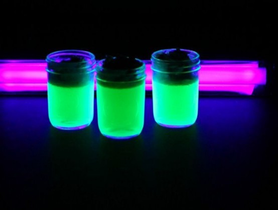 neon green jelly in jars with graveyard ground (chocolate) is a gorgeous idea for a grown-up Halloween party