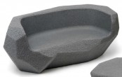 a sculptural grey sofa looks bold and catchy and will make your space unique, it will add an architectural touch to the space