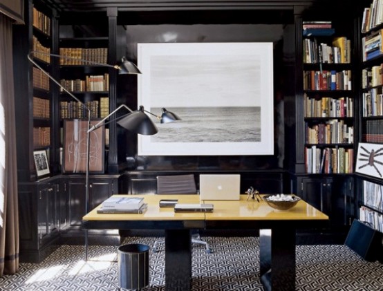 59 Stylish And Dramatic Masculine Home Offices Digsdigs