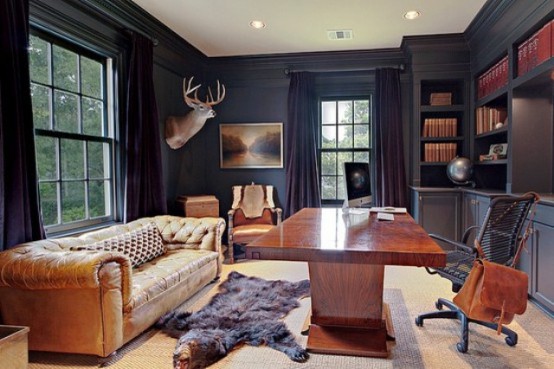 59 Stylish And Dramatic Masculine Home Offices Digsdigs